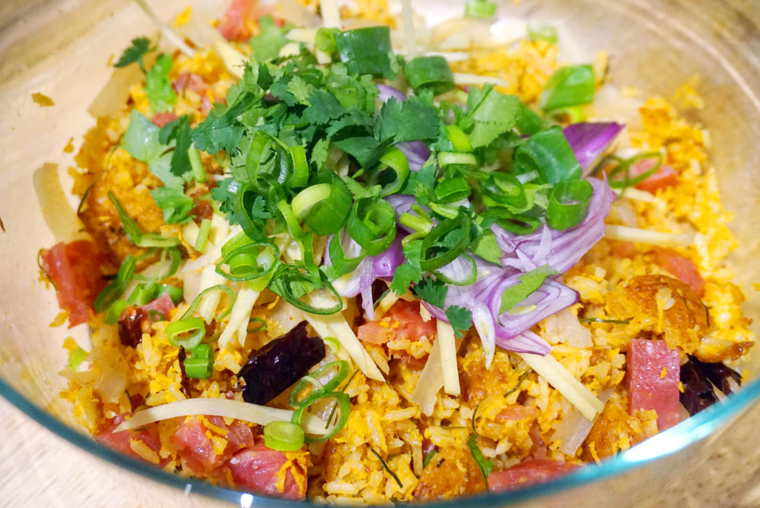 Image presents Crispy Rice Salad with Fermented Pork Recipe 9