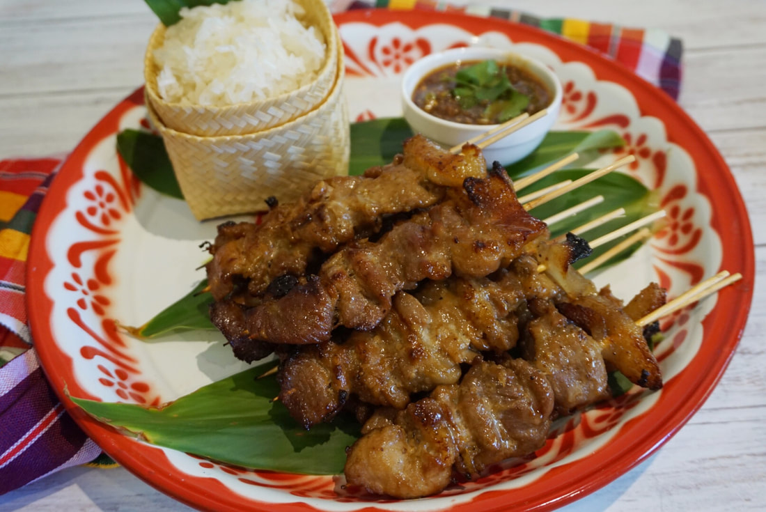 Image presents Grilled Pork Skewers with Sticky Rice 8