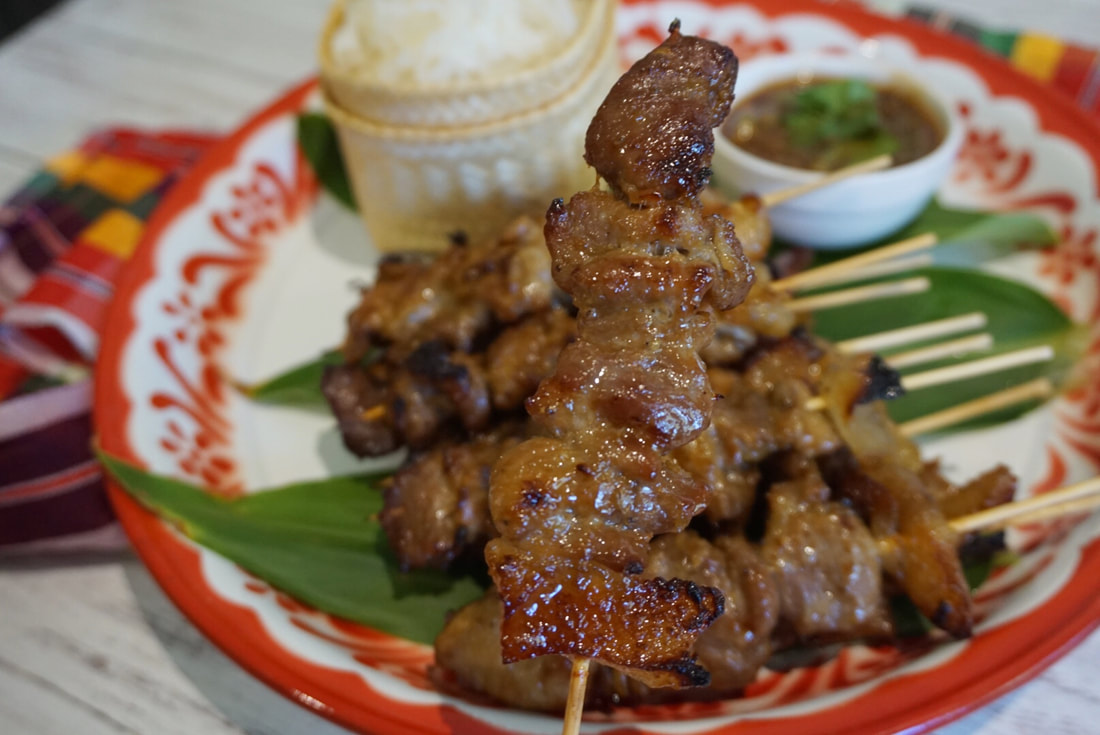 Image presents Grilled Pork Skewers with Sticky Rice 9